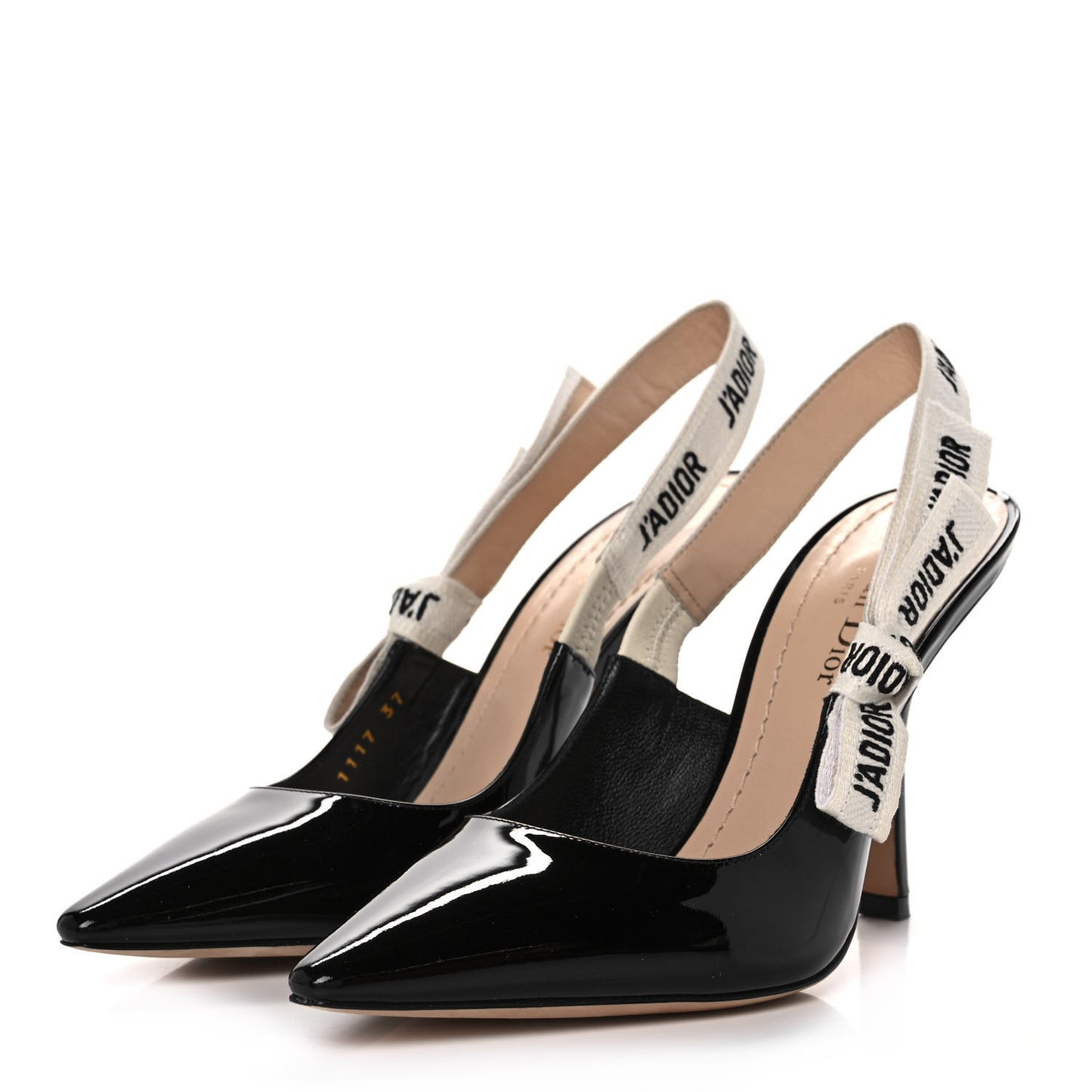 Patent Ribbon J'Adior Slingback 100mm Pumps 37 Black