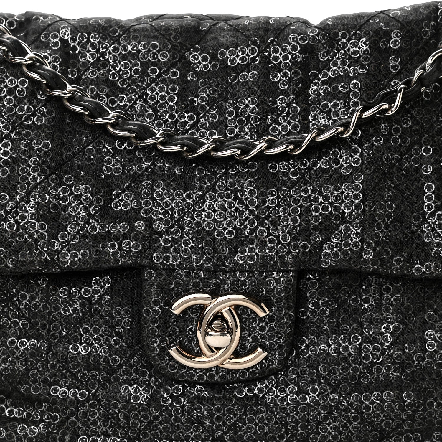 Chanel Hidden Sequin Maxi Flap Black 7 of 11