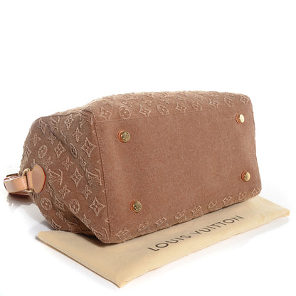Louis Vuitton Denim Monogram Stone Speedy Bandouliere 35 Caramel 4 of 6