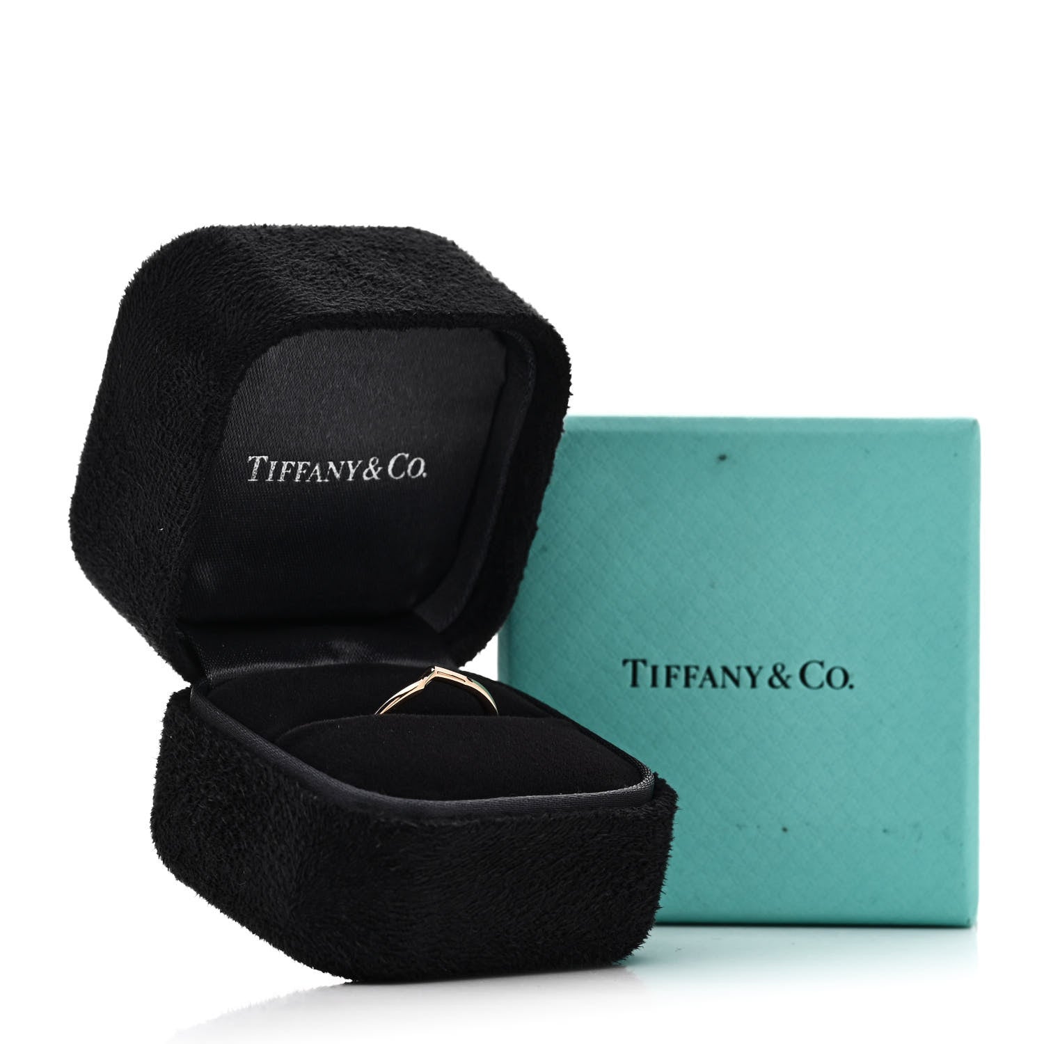 Tiffany 18K Rose Gold V Band Ring 56 7.5 5 of 5