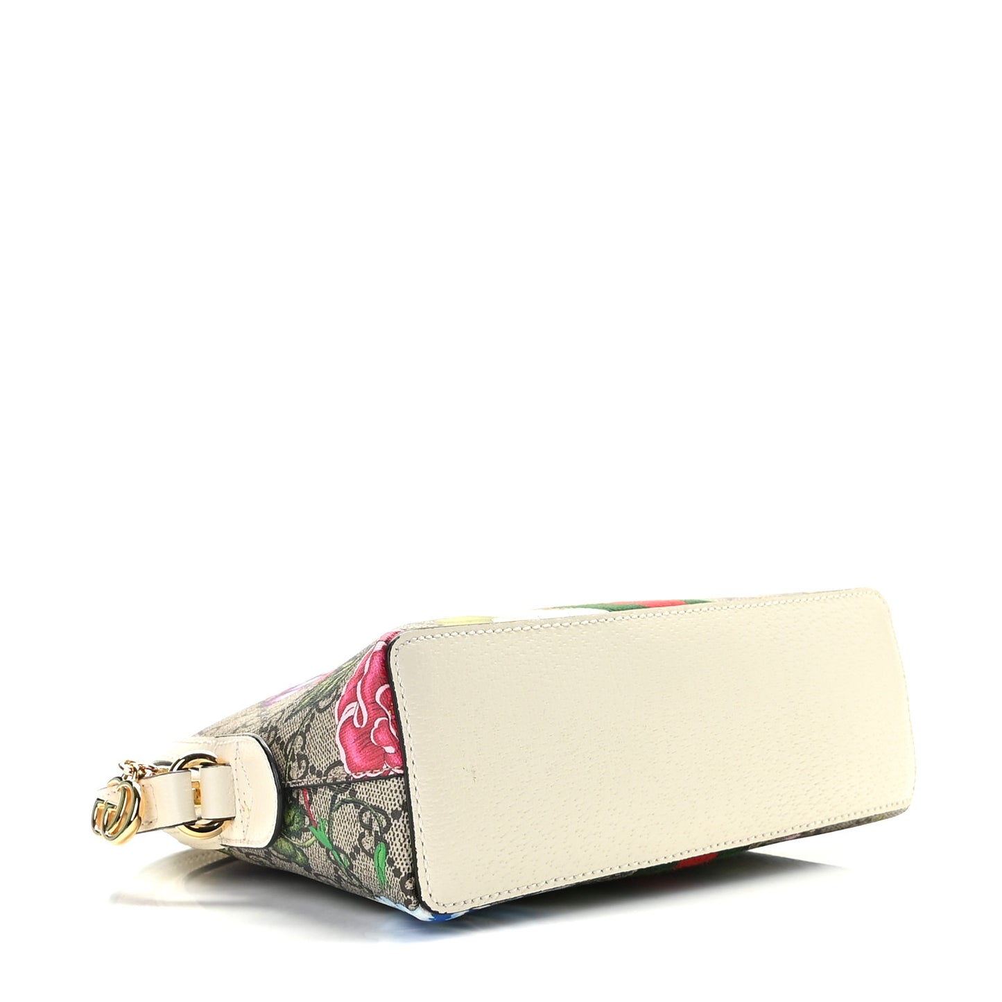 GG Supreme Monogram Flora Web GG Small Ophidia Dome Shoulder Bag White