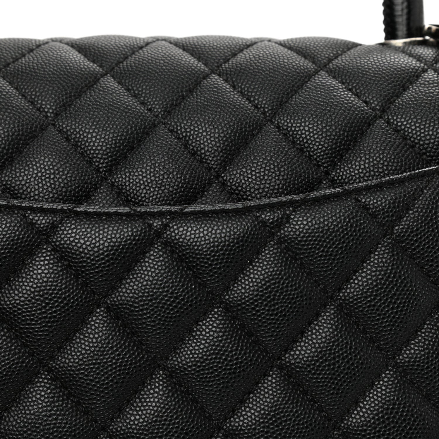 Chanel Caviar Lizard Quilted Medium Coco Handle Flap Black 10 of 10