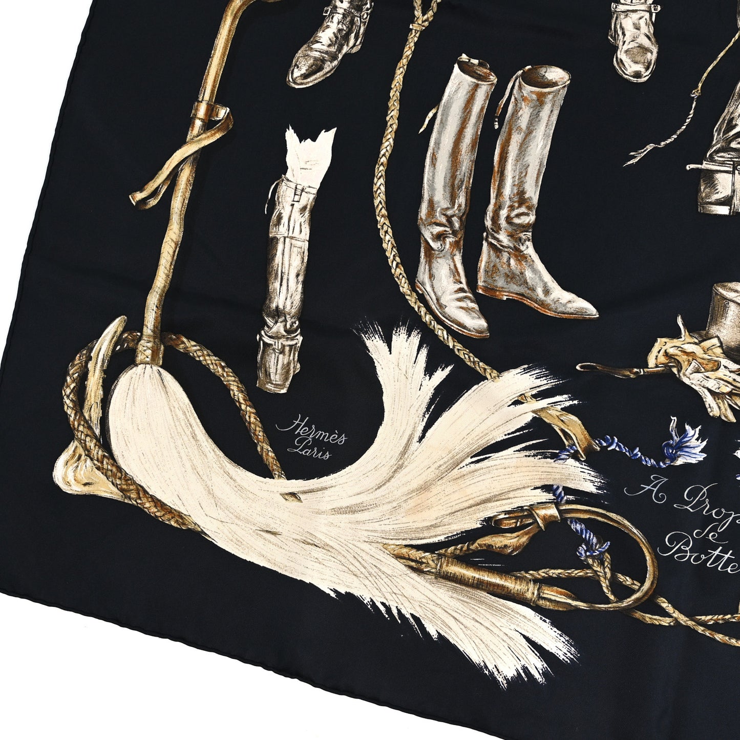 Silk A Propos de Bottes Scarf 90 Black White Black White