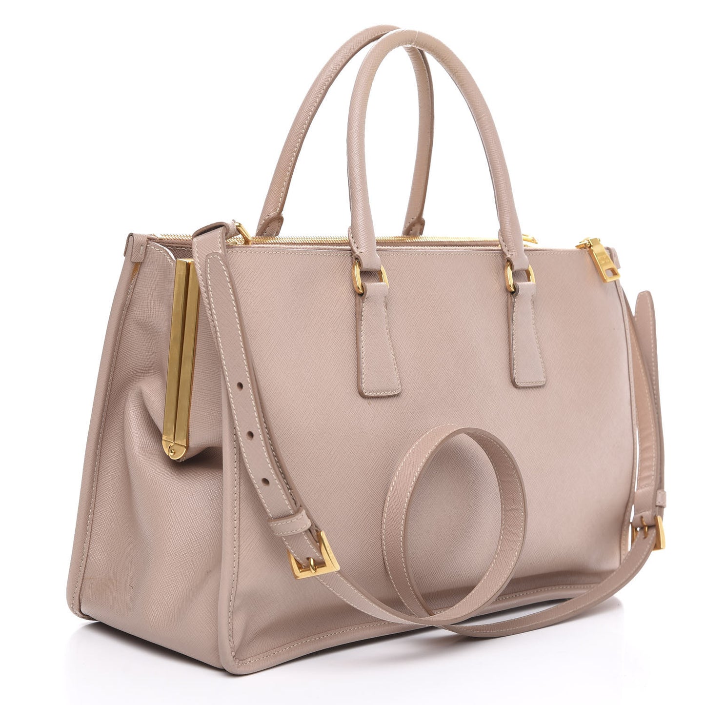 Saffiano Frame Top Handle Bag Cammeo
