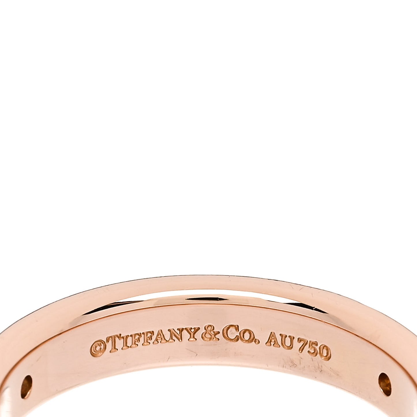 18K Rose Gold Diamond 4mm Logo Band Ring 53 6.25