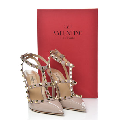 Valentino Garavani Patent Rockstud Ankle Strap 100mm Pumps 36 Poudre 8 of 8