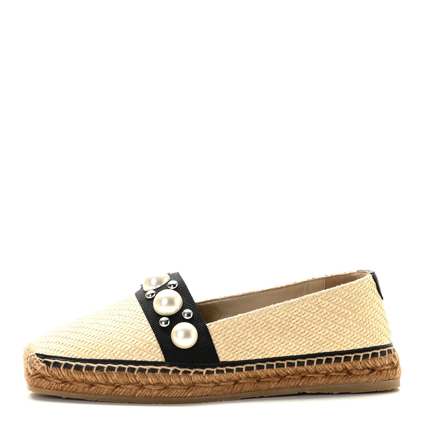 Raffia Embellished Dru Espadrilles 38.5 Beige