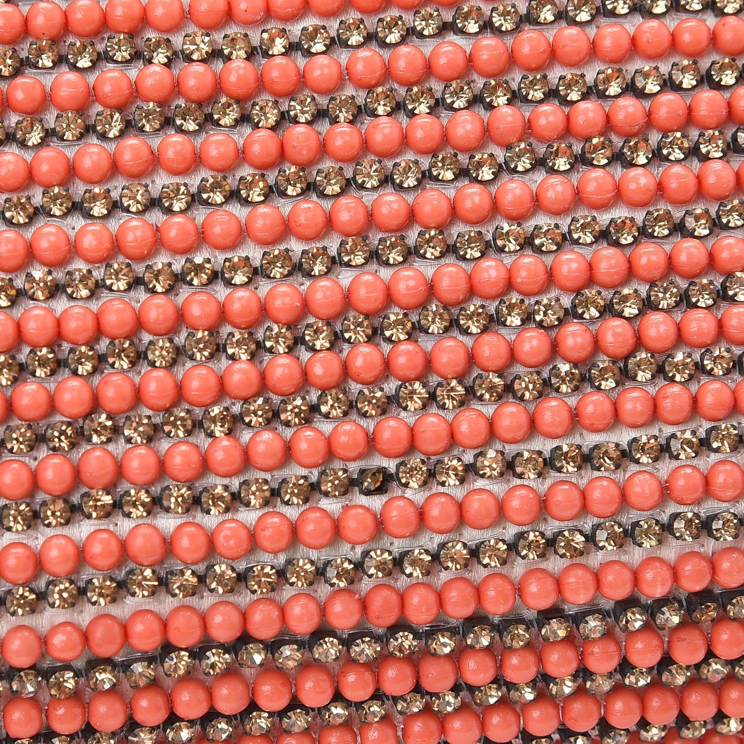 Gucci Lambskin Crystal Beaded Broadway Box Clutch Coral 9 of 11