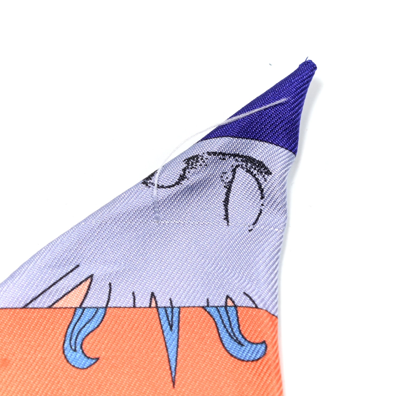Hermes Silk Astrologie Nouvelle Twilly Ultraviolet Bleu Corail 8 of 8