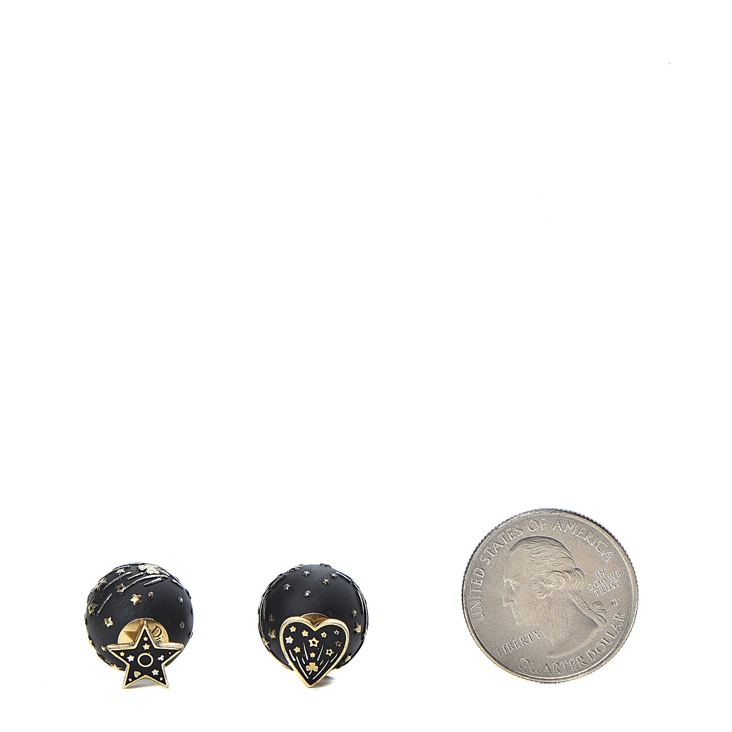 Metal Star Heart Mise En Dior Tribal Earrings Black Gold