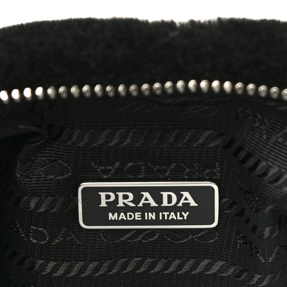 Prada Shearling Mini Re-Edition 2000 Bag Black 6 of 11