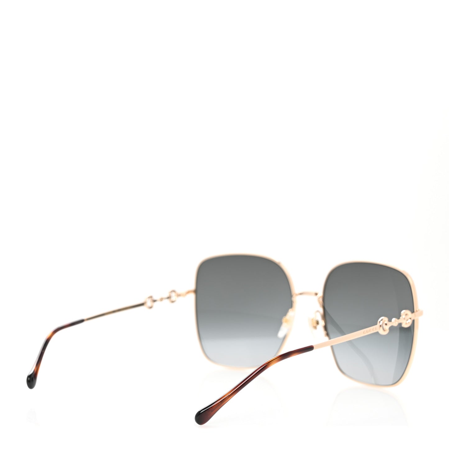Metal Horsebit Square Frame Sunglasses GG0879S Gold