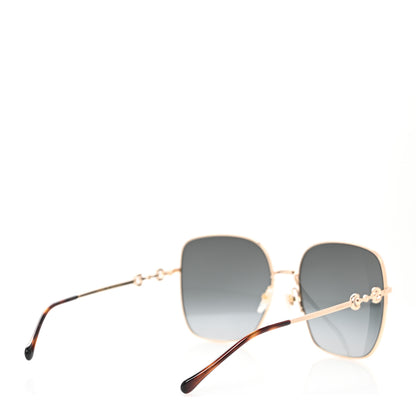 Gucci Metal Horsebit Square Frame Sunglasses GG0879S Gold 4 of 7
