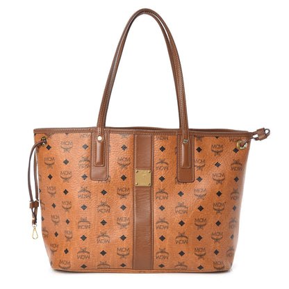 MCM Visetos Medium Liz Reversible Shopper Tote Cognac 1 of 16