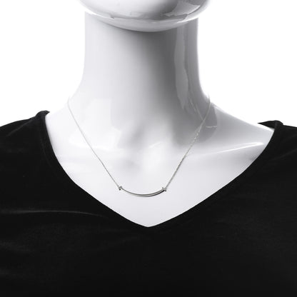 Tiffany Sterling Silver Small T Smile Pendant Necklace 2 of 6