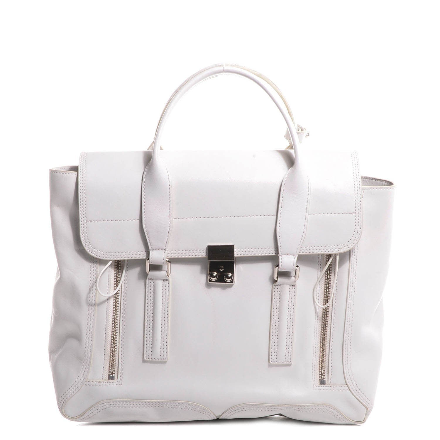3.1 Phillip Lim 3.1 Calfskin Large Pashli Satchel White 1 of 12