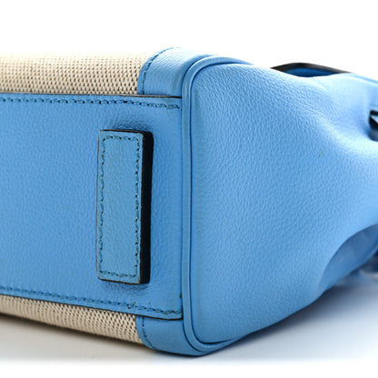 Versace Grained Calfskin Canvas Small La Medusa Chain Top Handle Handbag Rope Blue 10 of 10
