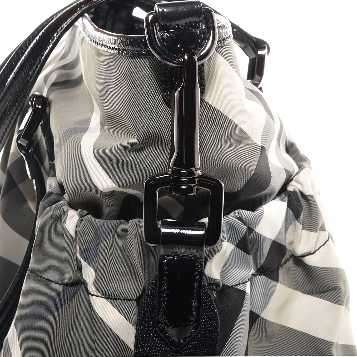 Burberry Nylon Beat Check Diaper Bag Black 9 of 9