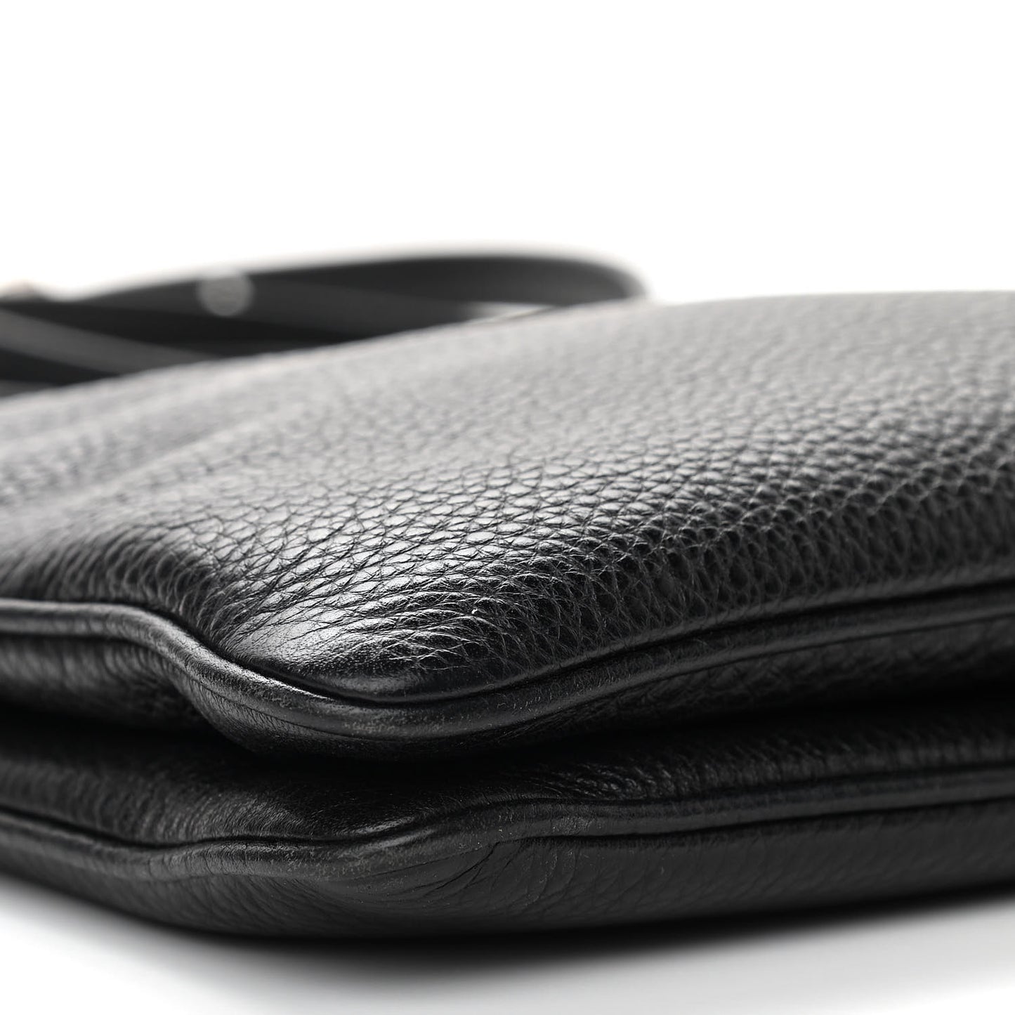 Vitello Phenix Double Zip Crossbody Bag Black