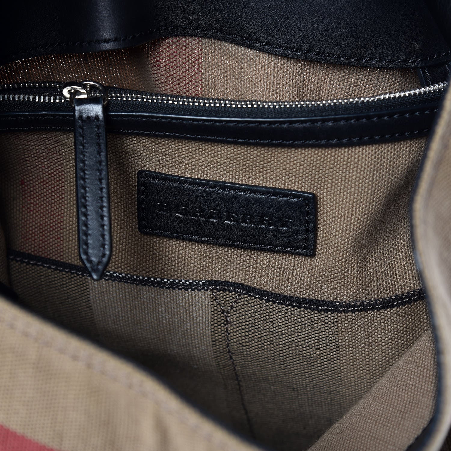 Burberry Canvas Mega Check Medium Ashby Hobo Black 8 of 10
