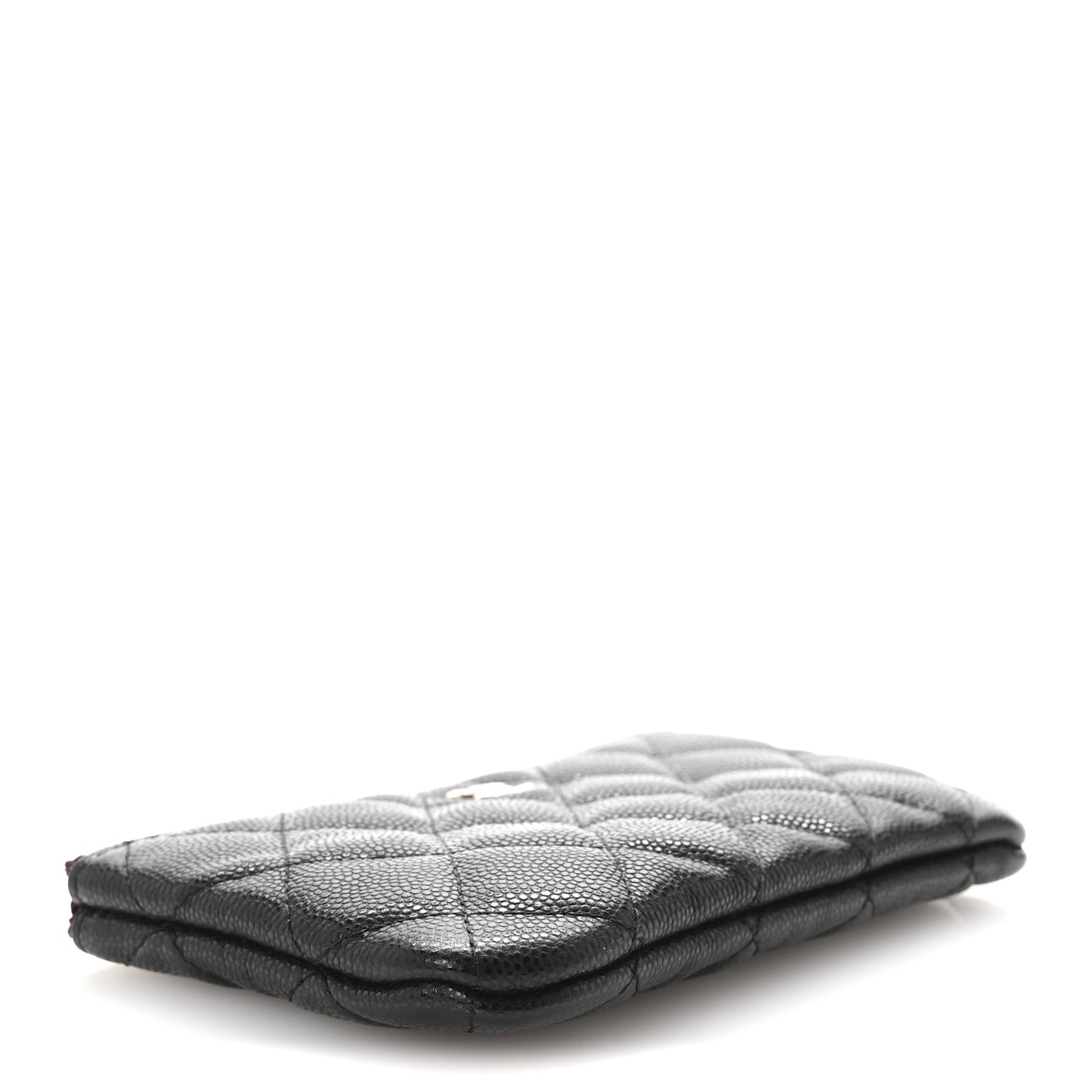 Caviar Quilted Small Cosmetic Case Black