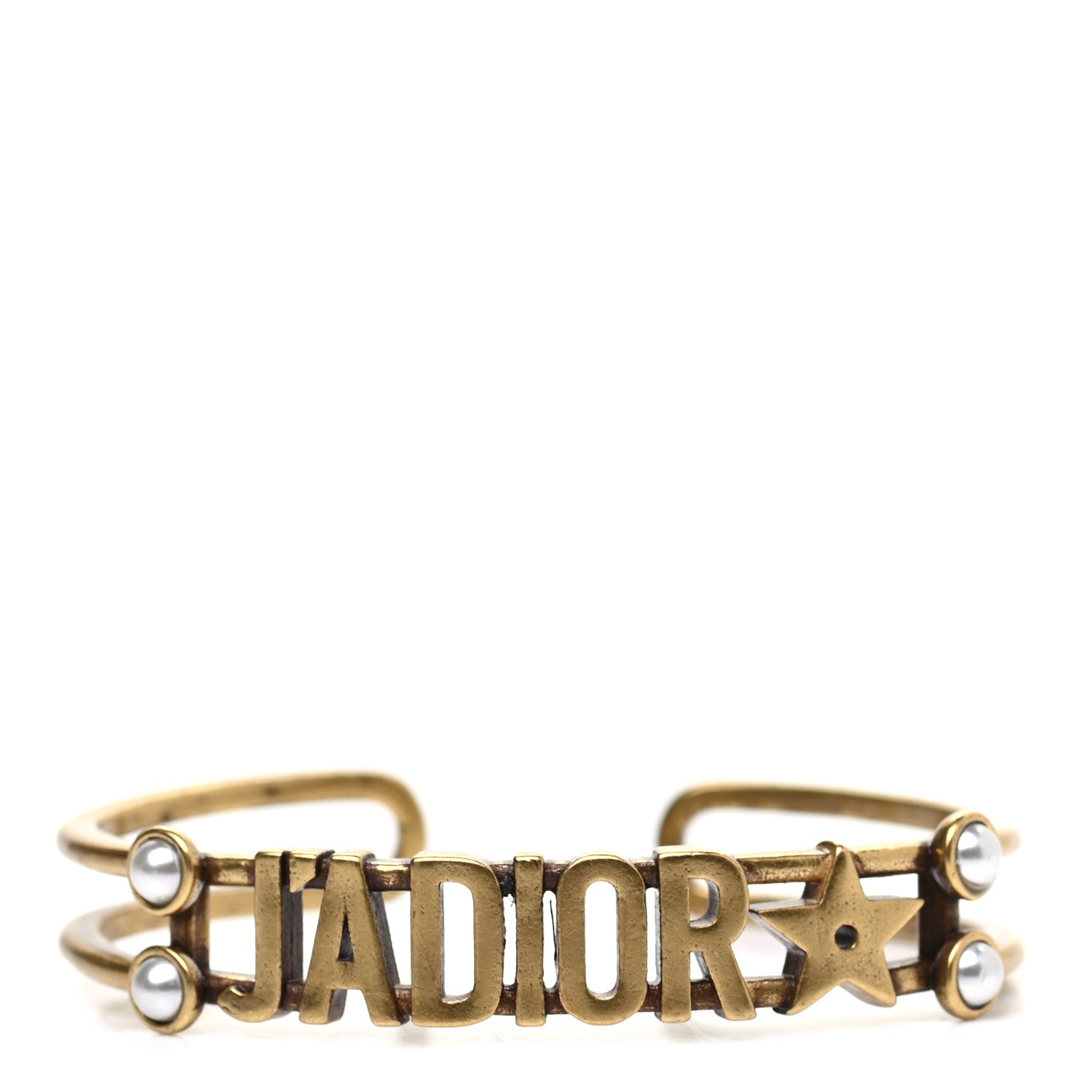 Christian Dior Metal Pearl J'Adior Bracelet Cuff Gold 1 of 5
