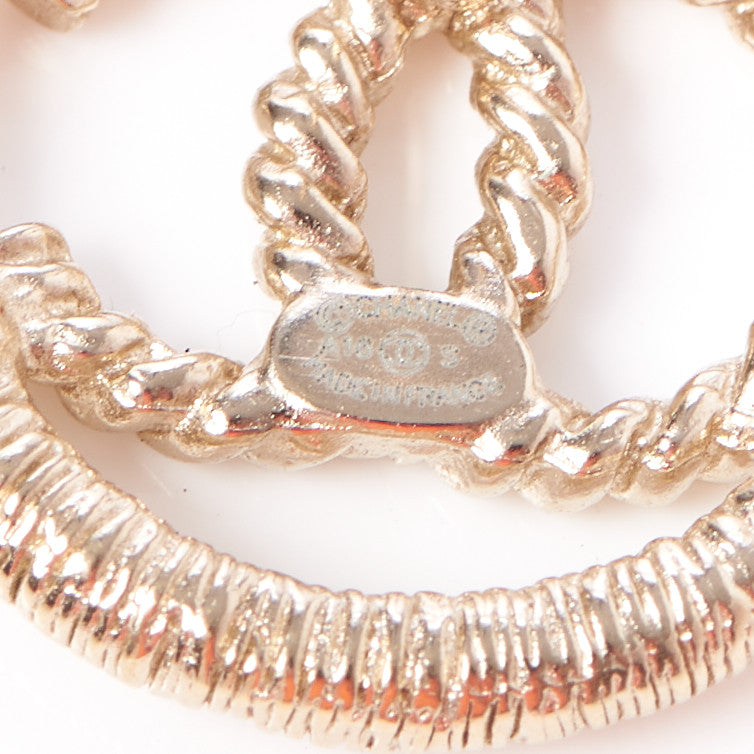 Chanel Twisted CC Earrings Light Gold 7 of 9