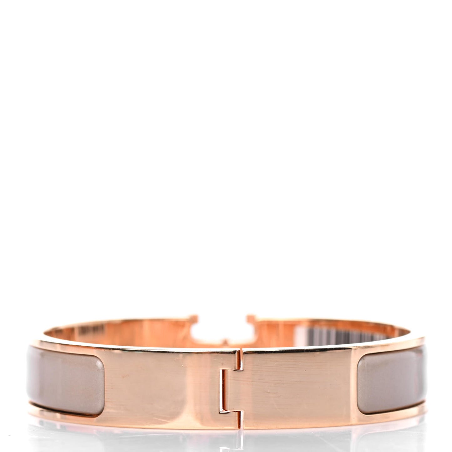Enamel Clic Clac H Narrow Bracelet PM Marron Glace