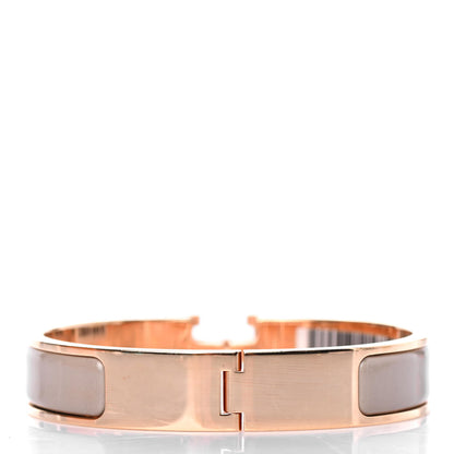 Hermes Enamel Clic Clac H Narrow Bracelet PM Marron Glace 2 of 3