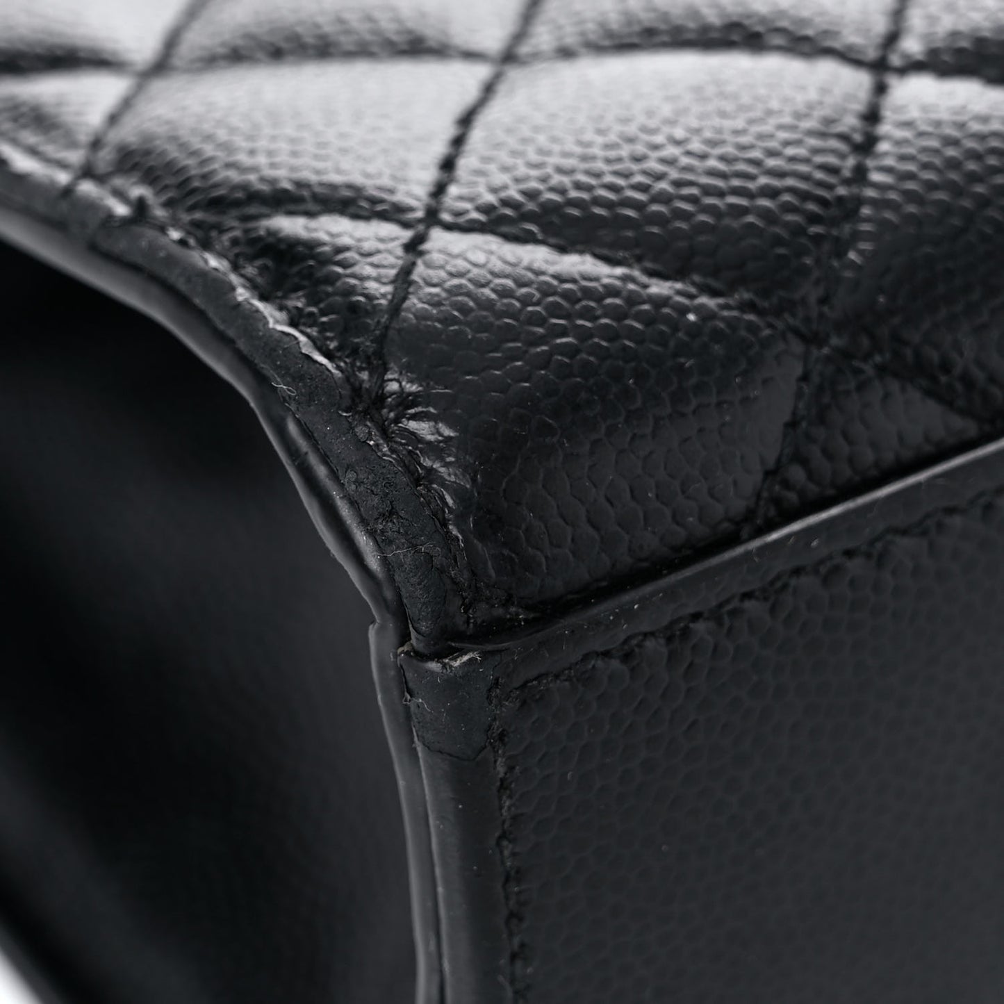 Grain De Poudre Textured Mixed Matelasse Large Triquilt Monogram Satchel Black