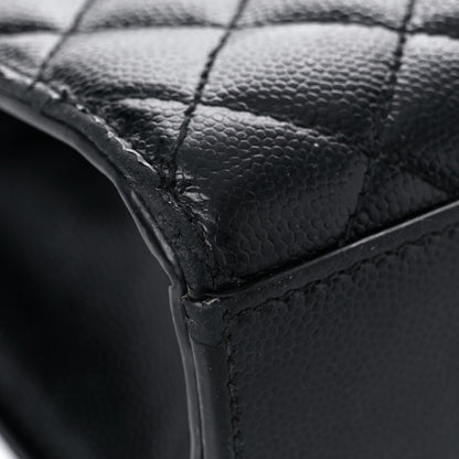 Saint Laurent Grain De Poudre Textured Mixed Matelasse Large Triquilt Monogram Satchel Black 9 of 28