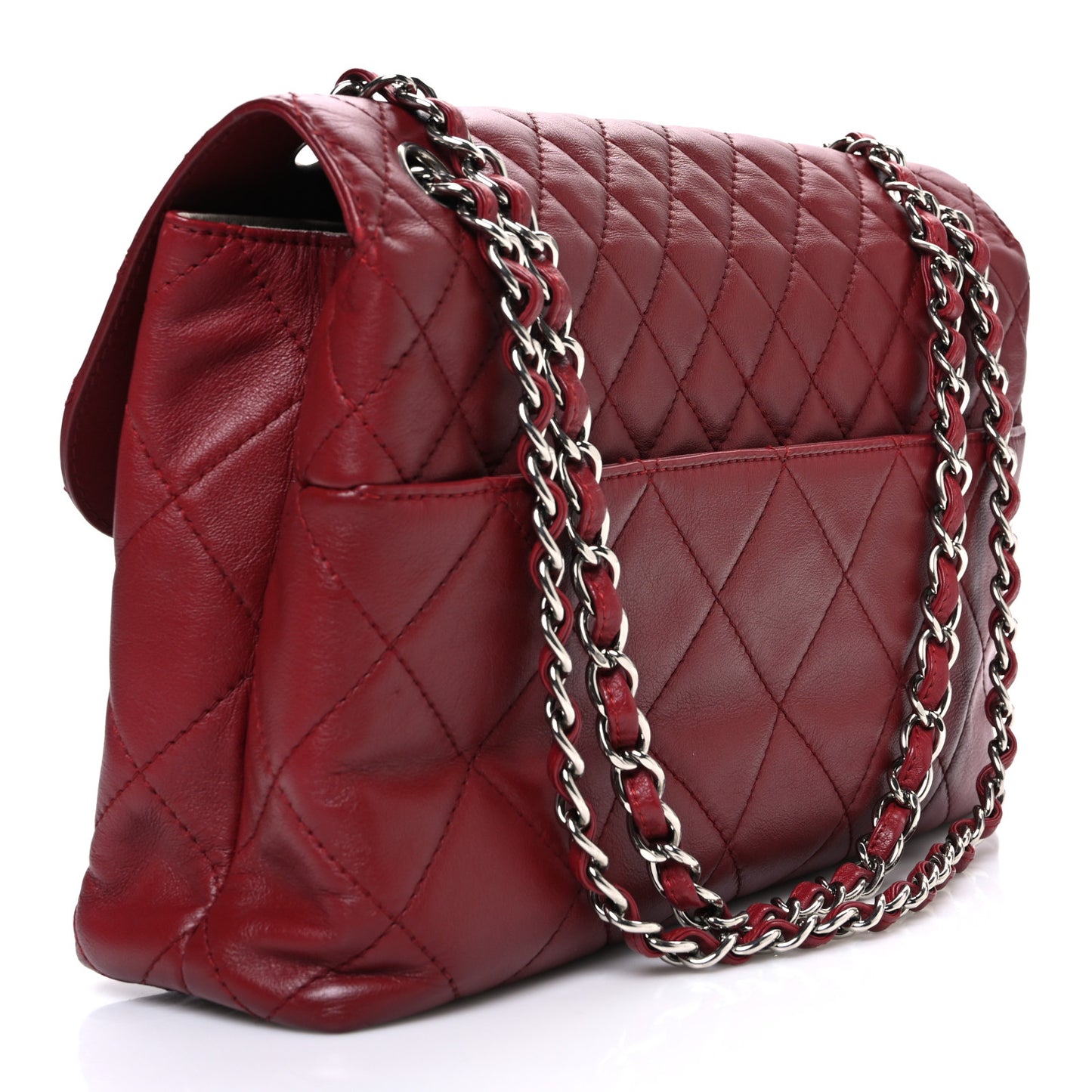 Calfskin Quilted In the Business Flap Bag Red