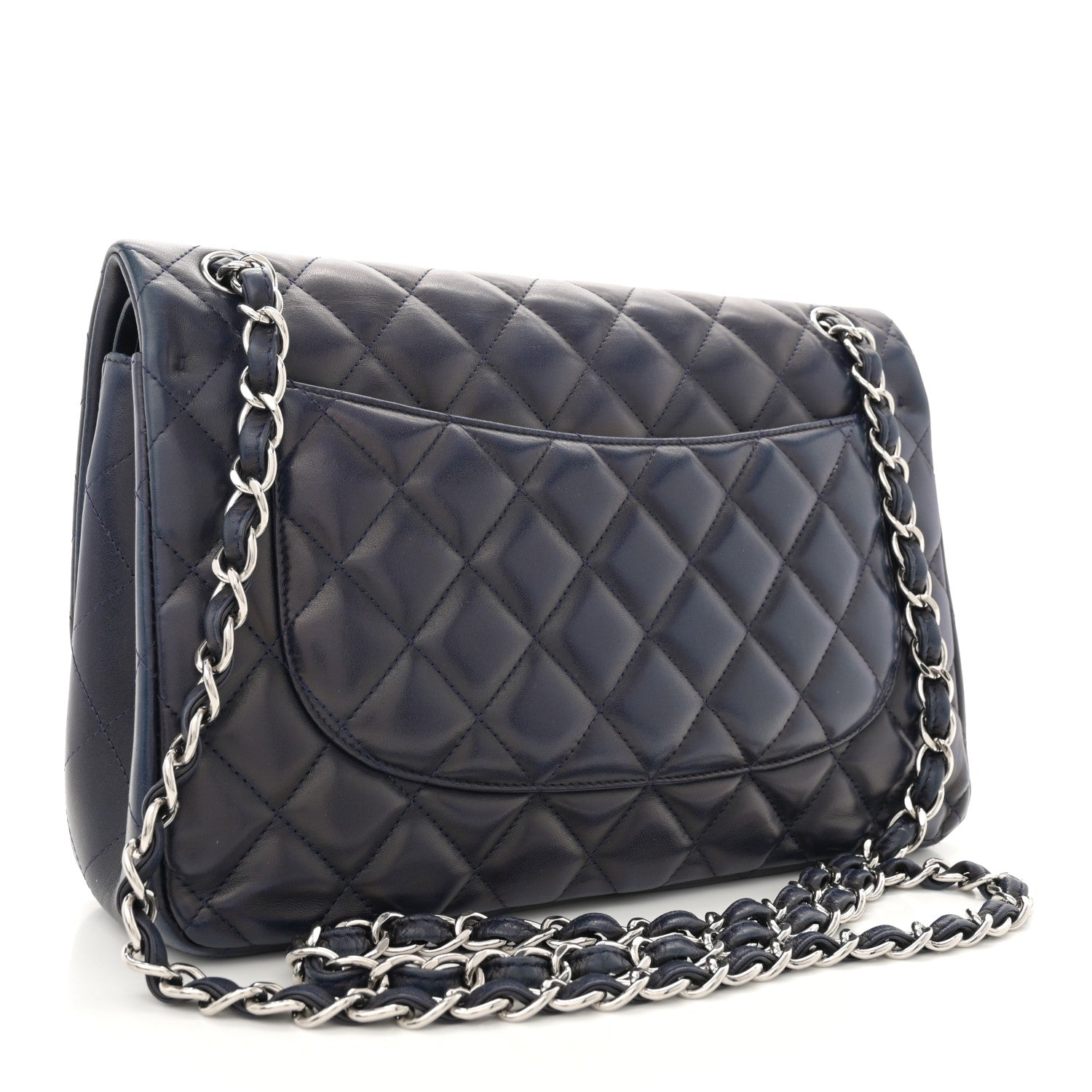 Chanel Lambskin Quilted Jumbo Double Flap Navy 3 of 14