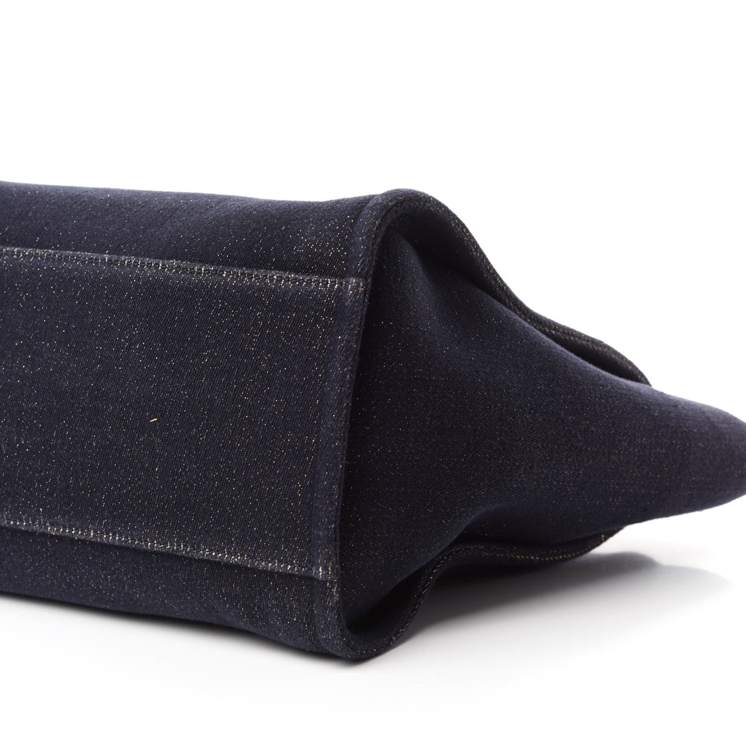 Chanel Lurex Canvas Medium Deauville Tote Navy Blue Gold 7 of 10