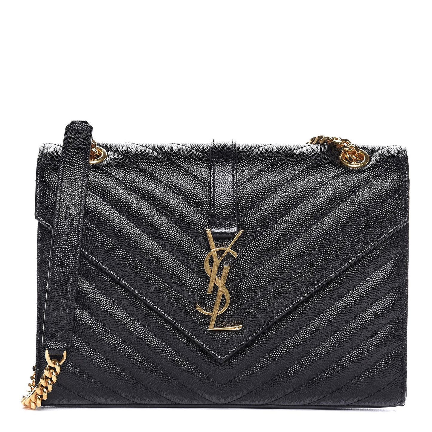 Grain De Poudre Matelasse Chevron Medium Monogram Satchel Black