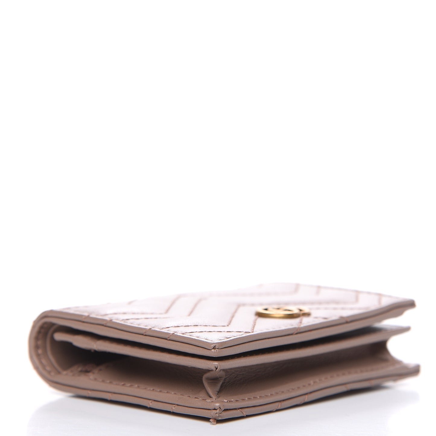 Calfskin Matelasse GG Marmont Card Case Wallet Porcelain Rose