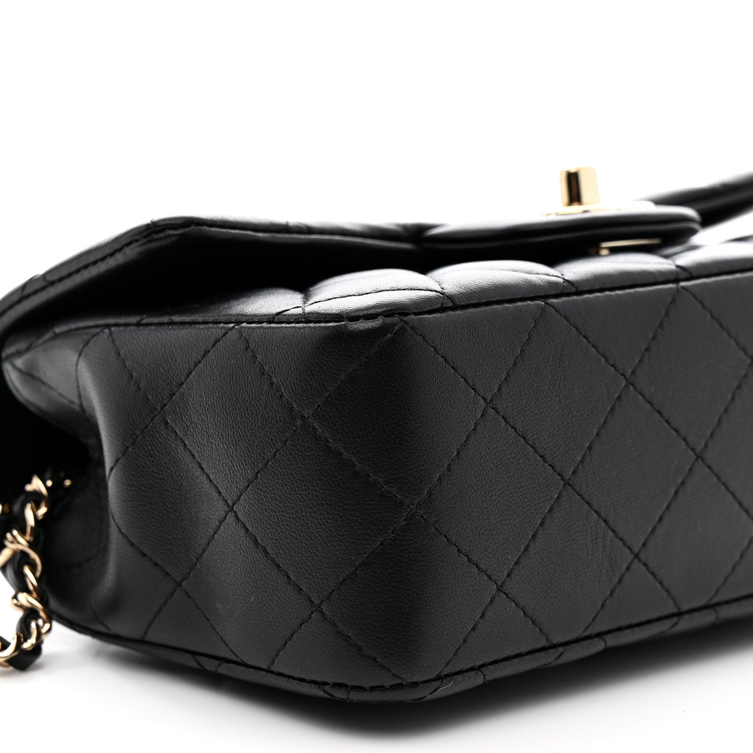 Chanel Lambskin Quilted Mini Top Handle Rectangular Flap Black 9 of 12