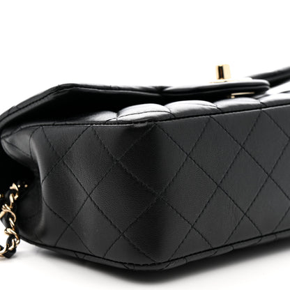 Chanel Lambskin Quilted Mini Top Handle Rectangular Flap Black 9 of 12