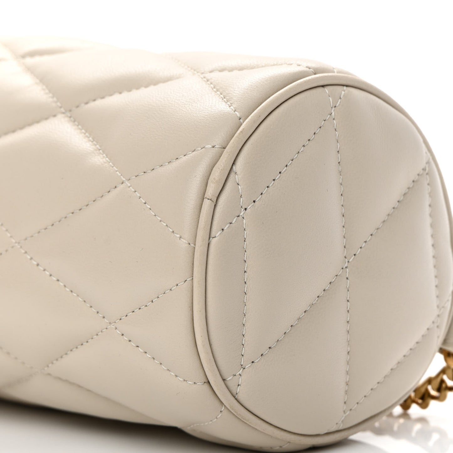 Lambskin Monogram Mini Sade Tube Bag Crema Soft