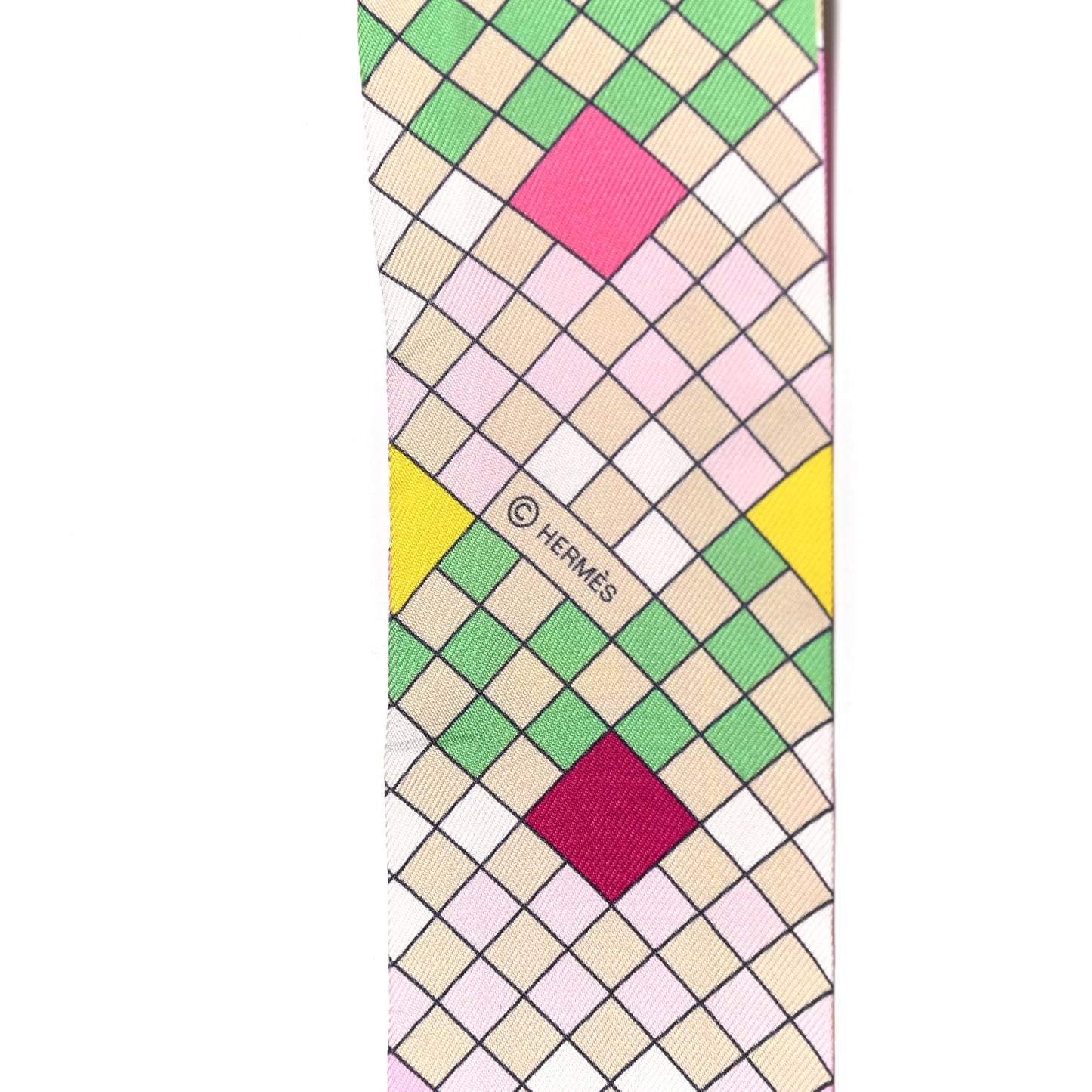 Silk Colliers De Chiens Remix Twilly Rose Vert Jaune