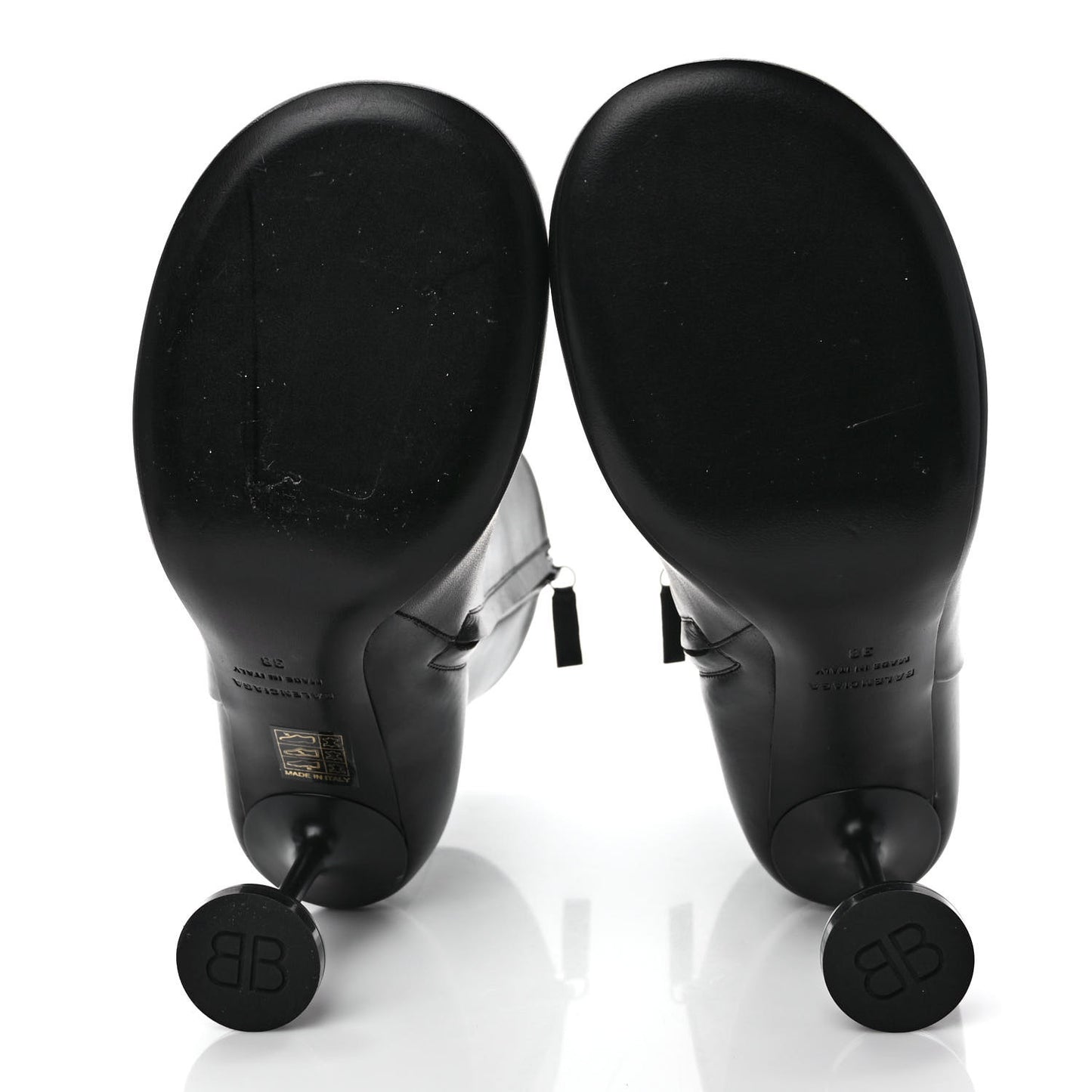 Soft Leather Lady Pedestal 90mm Booties 38 Black