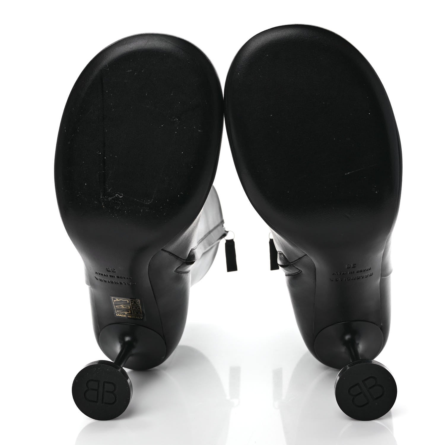 Balenciaga Soft Leather Lady Pedestal 90mm Booties 38 Black 5 of 10