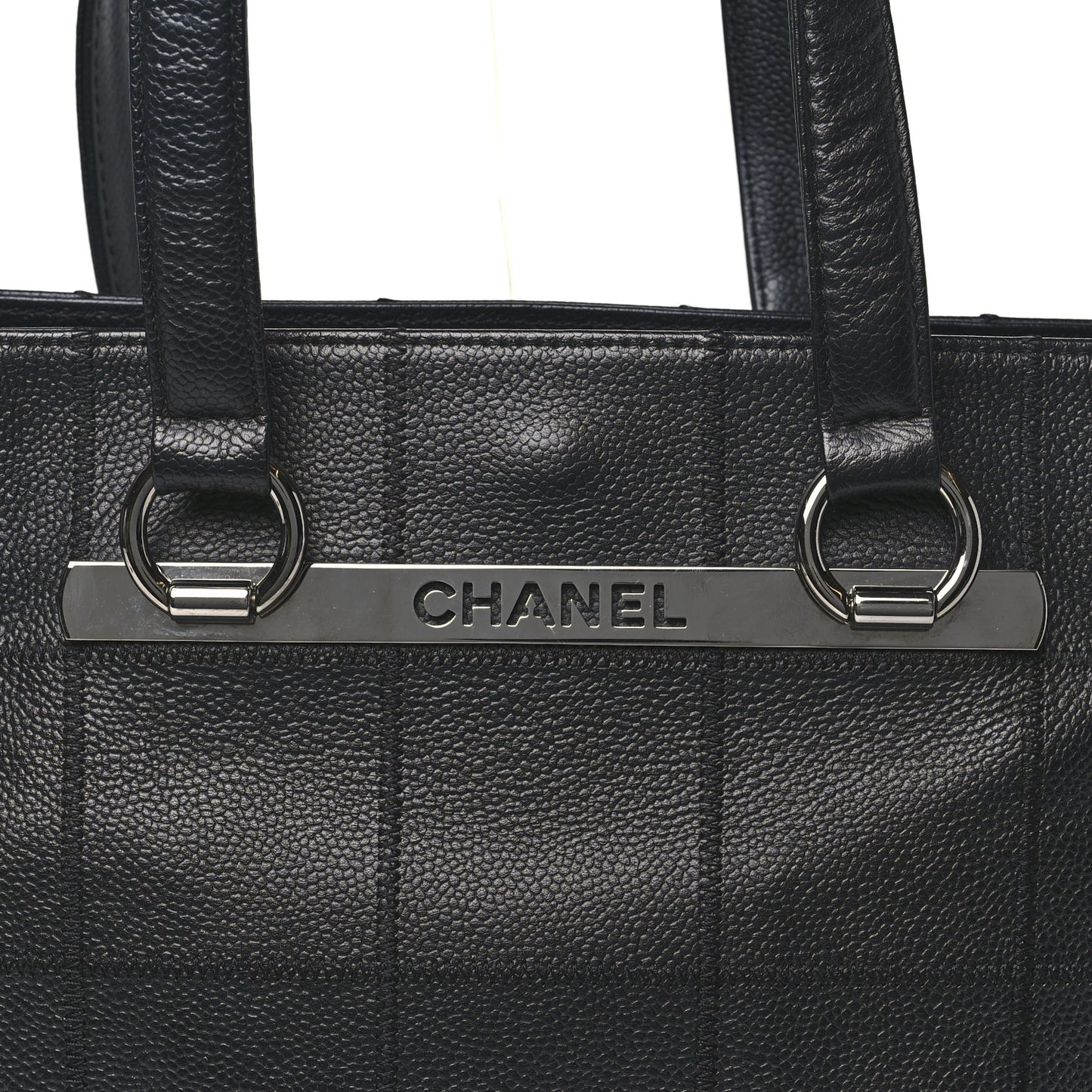 Caviar Square Stitched Tote Black