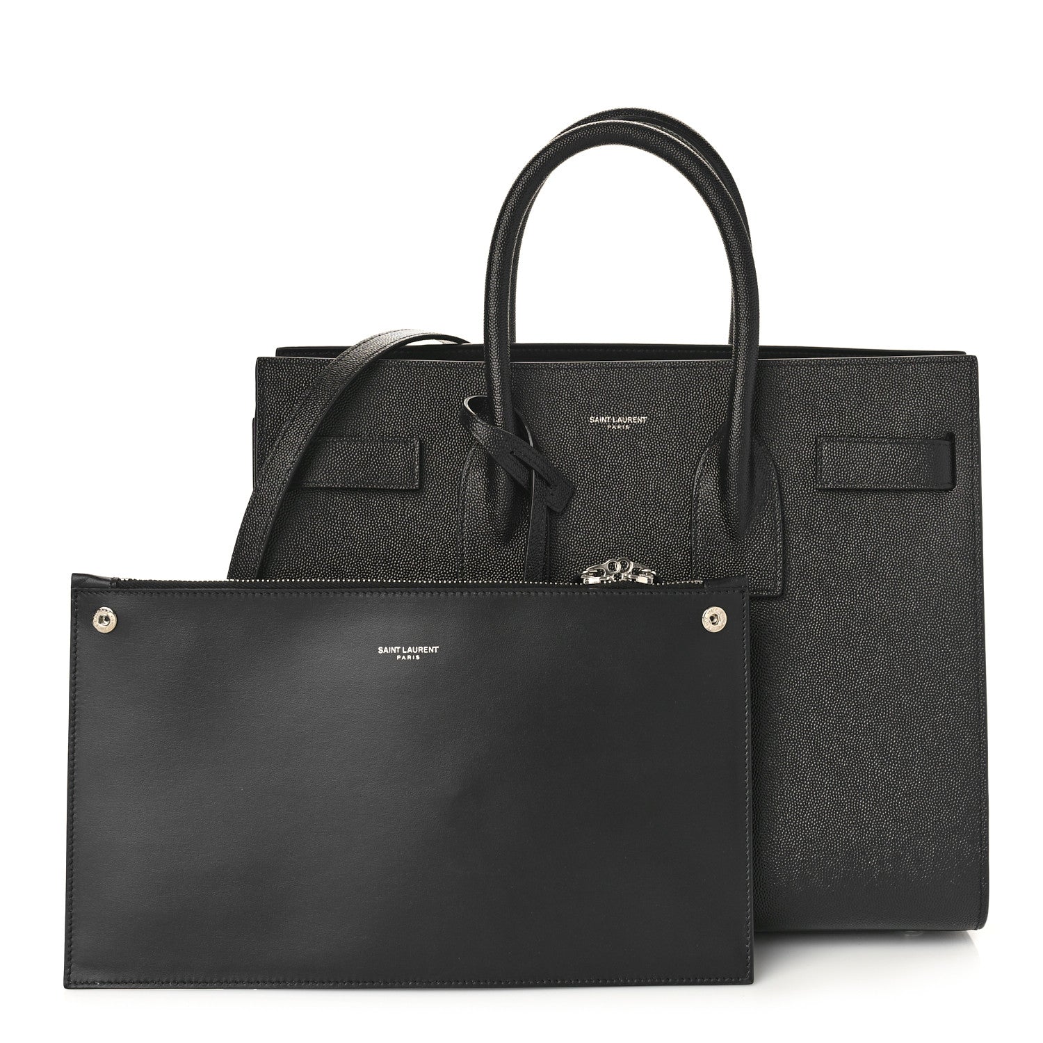 Saint Laurent Grained Calfskin Small Sac De Jour Black 1 of 9