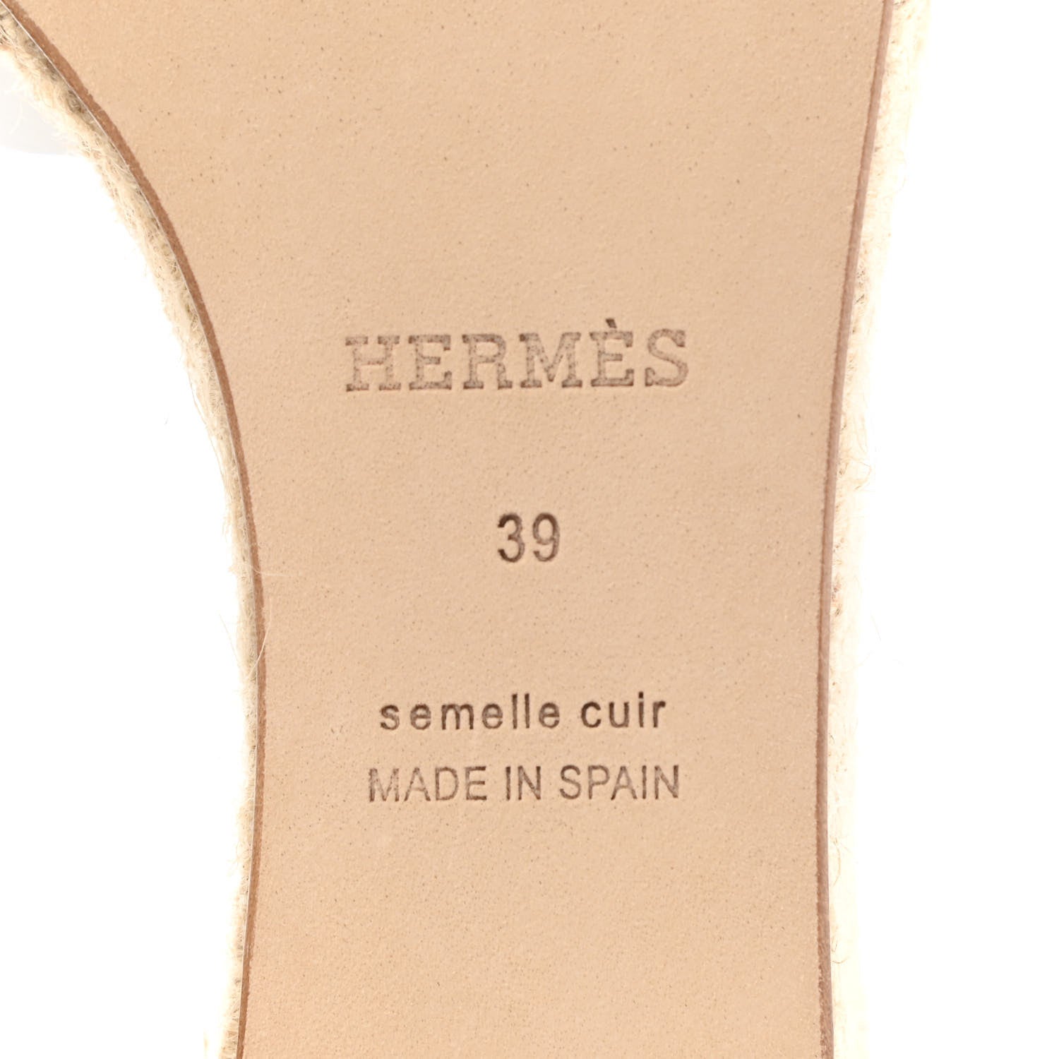 Hermes Goatskin Elda Espadrille Wedge Sandals 39 White 7 of 9