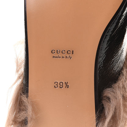 Gucci Patent Fur Womens Princetown Slippers 39.5 Black Natural 7 of 8