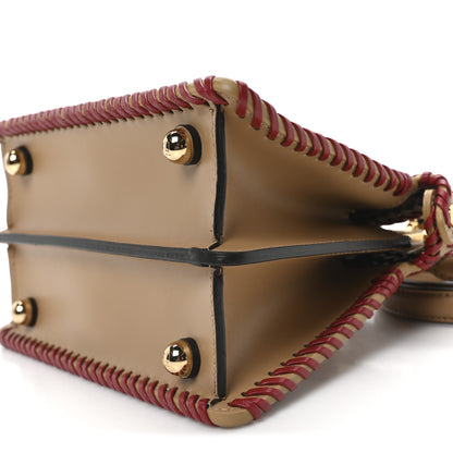 Fendi Vitello King Shiny Nappa Intreccio Petite Peekaboo I SEE U Satchel Miel Mogano Rosa Fragola 9 of 9