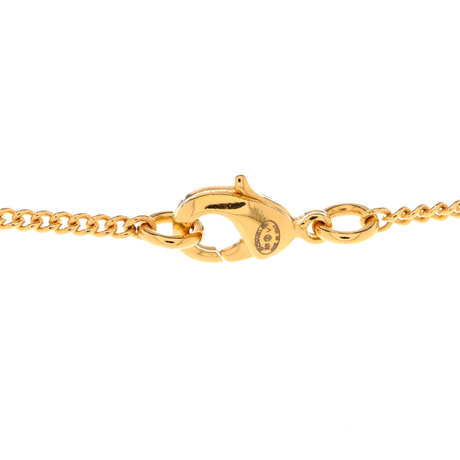 Chanel Metal CC Paris Button Necklace Gold 5 of 6