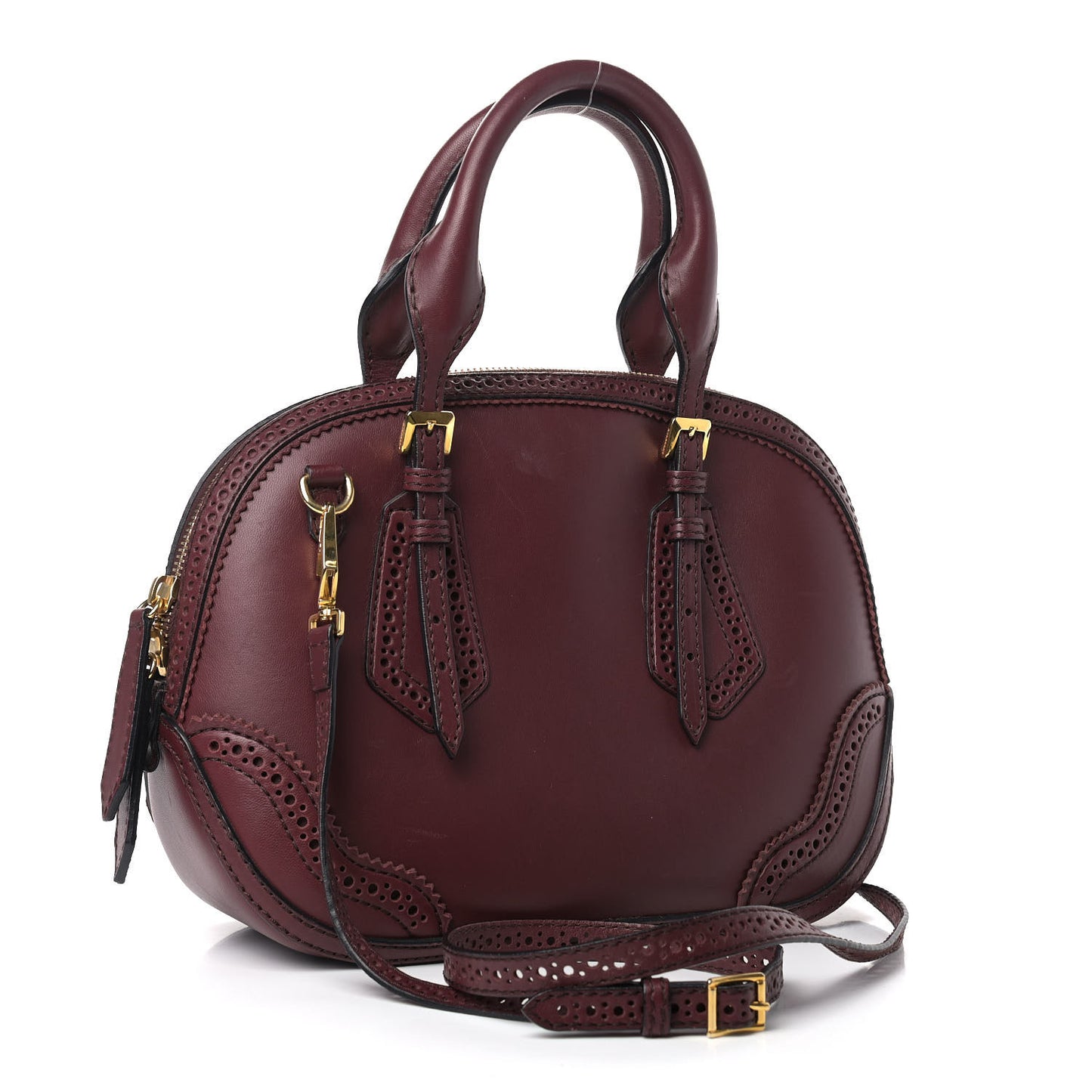 Calfskin Small Orchard Bowling Bag Burgundy Red