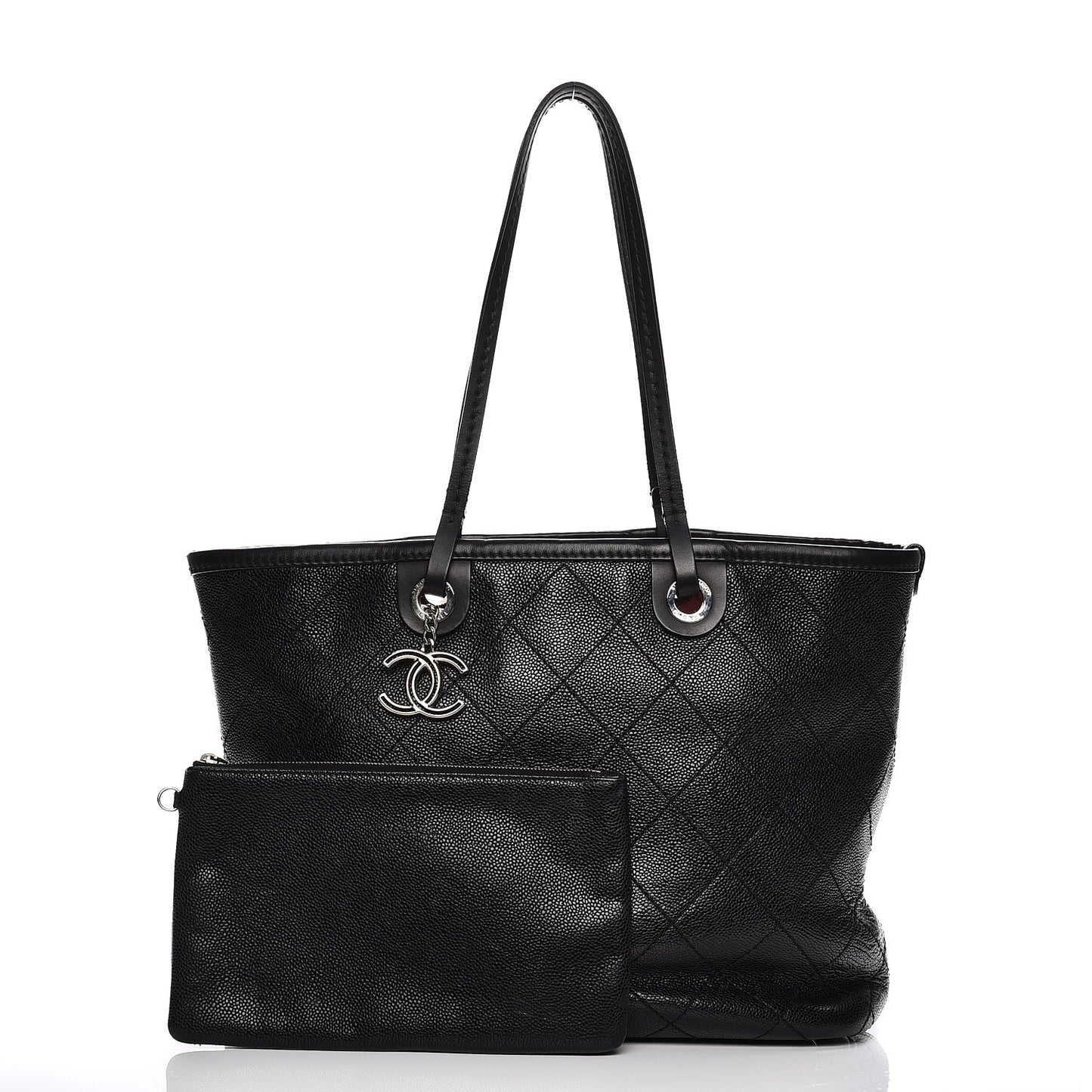 Grained Calfskin Shopping Fever Tote Black